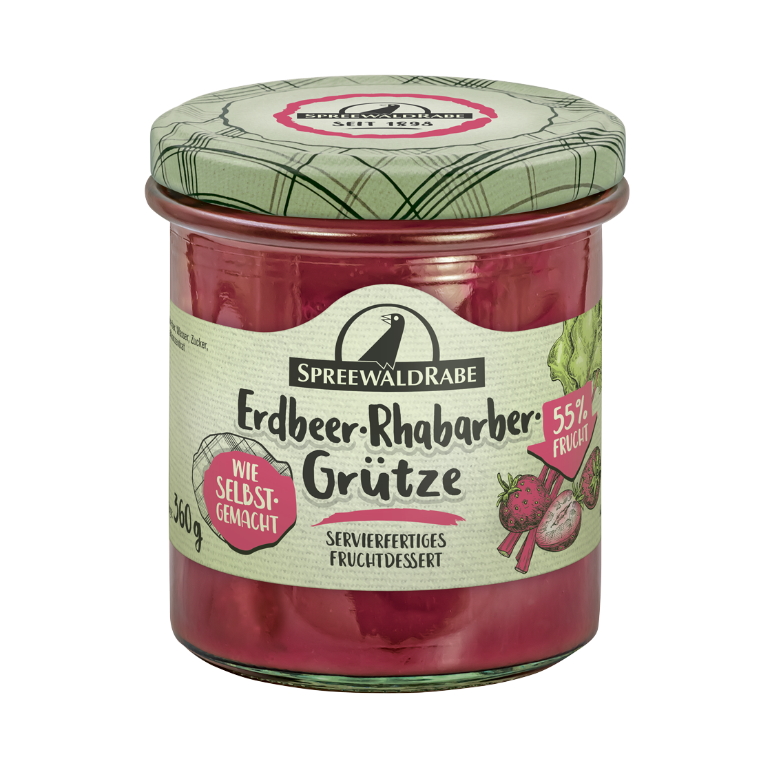 Erdbeer-Rhabarber-Grütze Premium – Vegan & Natürlich - Rabe Handels GmbH & Co.KG