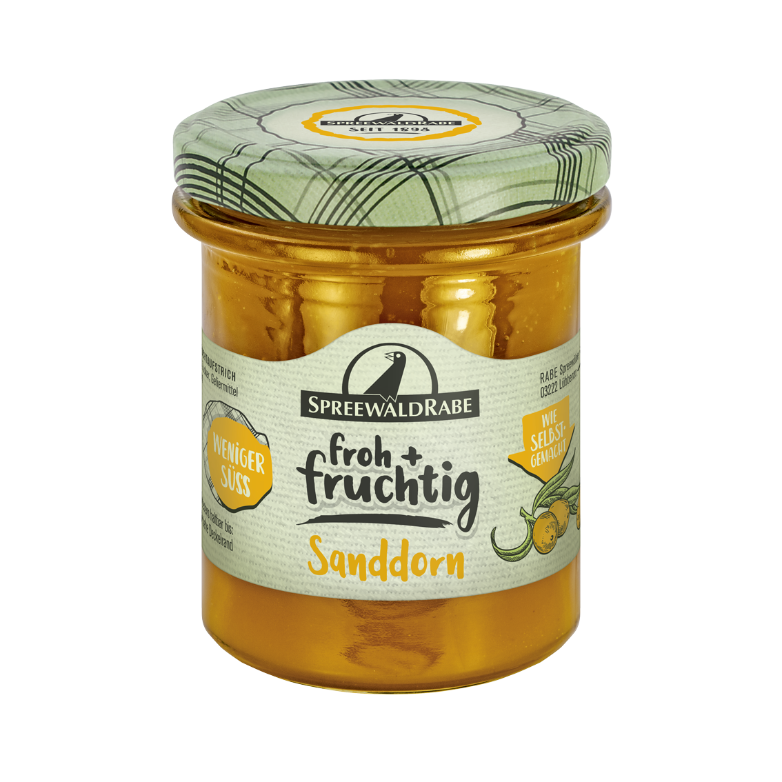 Sanddorn Fruchtaufstrich Premium - Natürlich & Zuckerarm - Rabe Handels GmbH & Co.KG