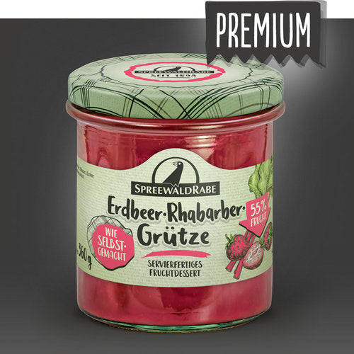 Erdbeer-Rhabarber-Grütze Premium – Vegan & Natürlich - Rabe Handels GmbH & Co.KG