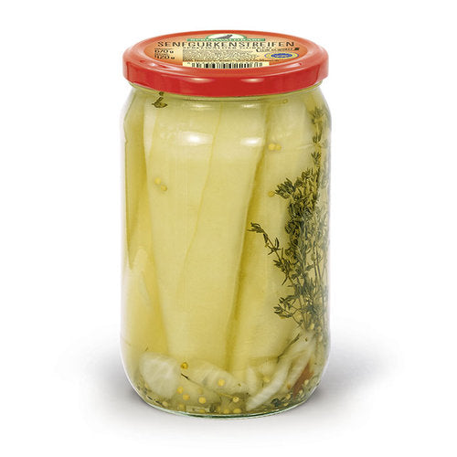 Senfgurkenstreifen mit Thymian - Handgepackt und pikant - Rabe Handels GmbH & Co.KG