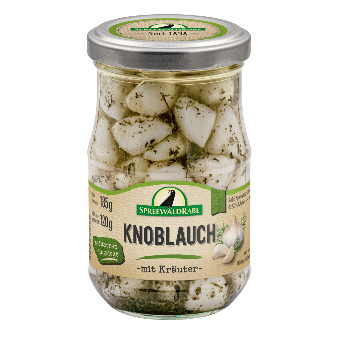 Knoblauch in Öl eingelegt - 185g | Würzig mit Kräutern – Rabe Handels ... Knoblauch in Öl eingelegt - 185g | Würzig mit Kräutern – Rabe Handels ...