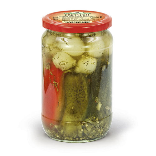 Party-Mix 670g: Eingelegtes Gemüse mit Gurken und Paprika – Rabe ... Party-Mix 670g: Eingelegtes Gemüse mit Gurken und Paprika – Rabe ...