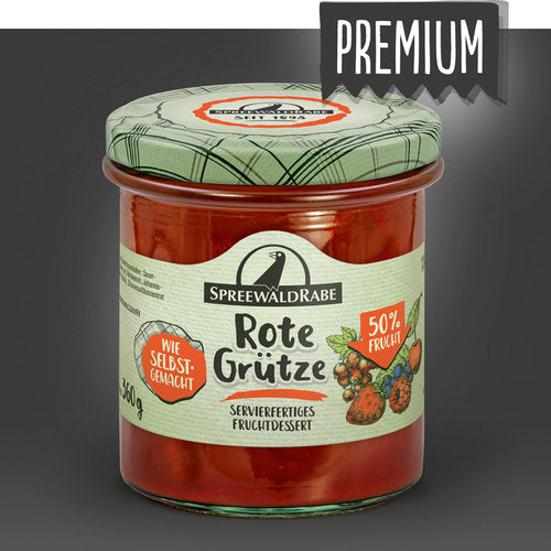 Rote Grütze Premium - Fruchtdessert Vegan - Rabe Handels GmbH & Co.KG